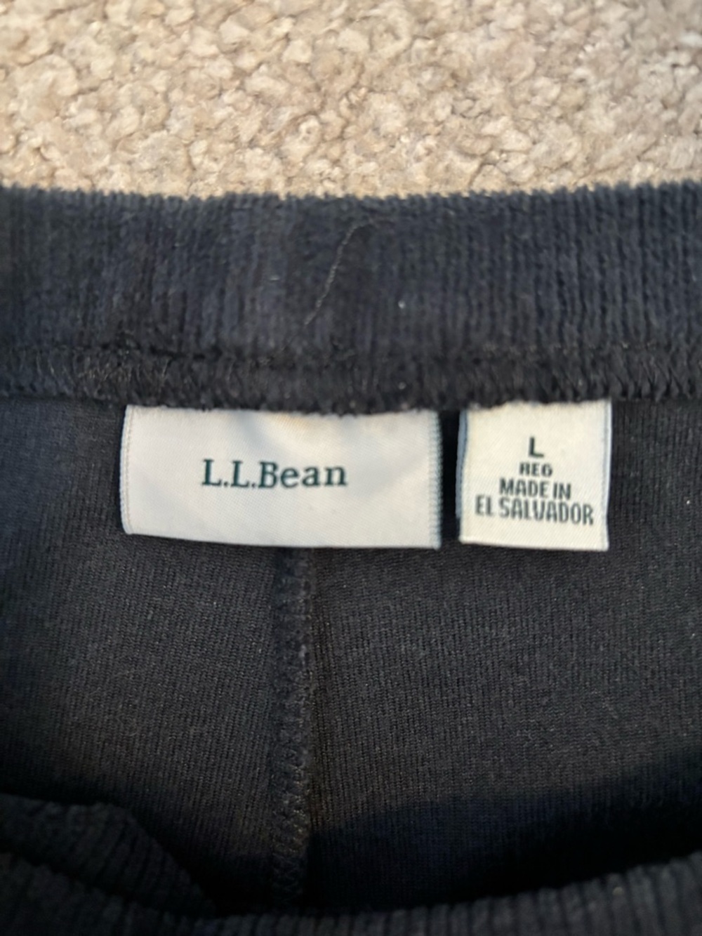 L.L.Bean Corduroy Pants Women’s Large Black Elastic Waist Straight Leg Cozy​ - Picture 4 of 6